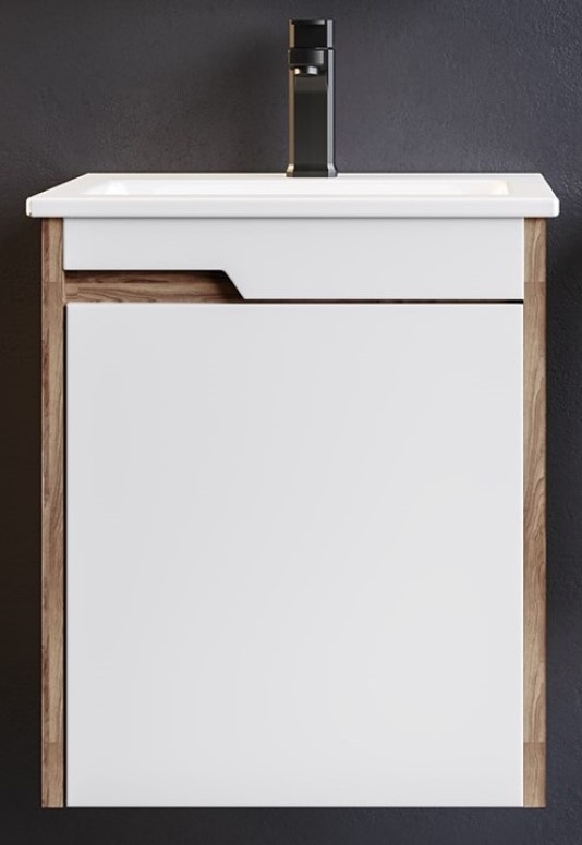 Шкаф с умывальником Orka Brick 45 White/Wallnut (16686)