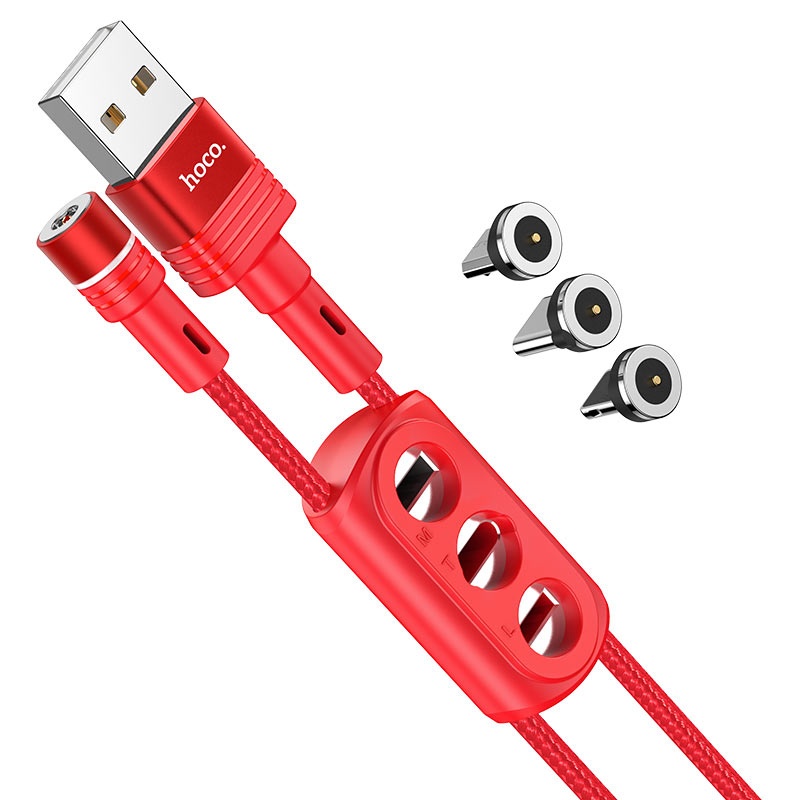 Cablu USB Hoco U98 3-in-1 Sunway Red