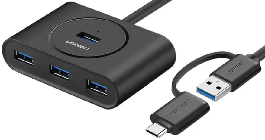 Multiplicator Ugreen USB 3.0 with USB-C Port CR113 1m Black (40850)