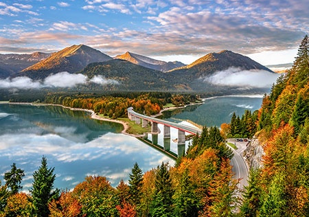 Puzzle Castorland 500 Sunrise Over Sylvenstein Lake Germany (B-53353)