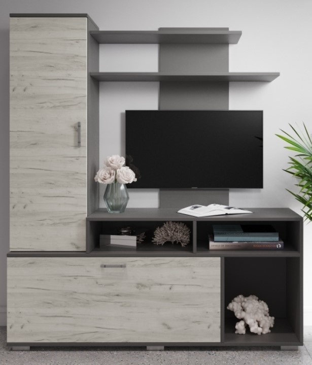 Living ML-Mobila ML-4 Polo 5/1500 Antracit/Stejar Craft Alb
