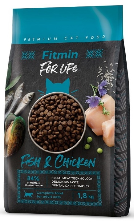 Сухой корм для кошек Fitmin For Life Adult Fish & Chicken 1.8kg