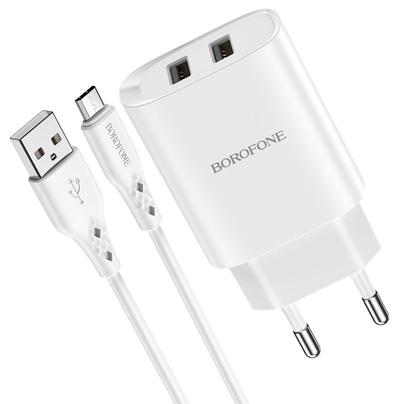 Зарядное устройство Borofone BN2 with Micro-USB White