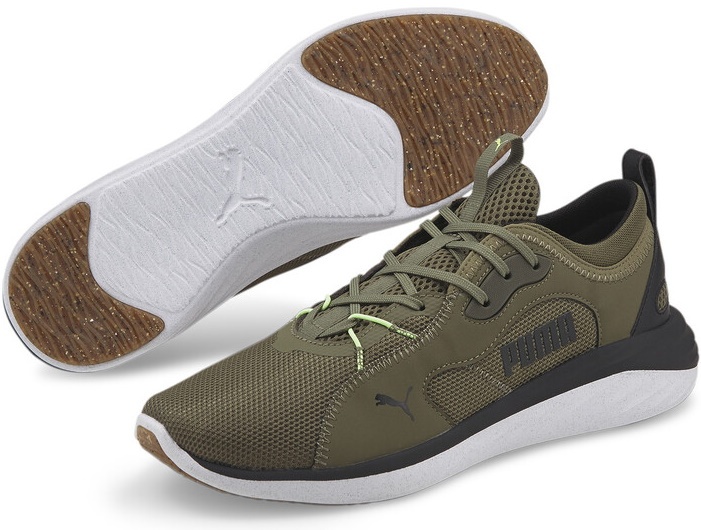 Adidași pentru bărbați Puma Better Foam Emerge Street Dark Green Moss/Puma Black/Fizzy Lime 42.5