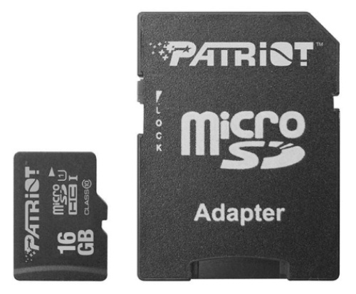 Карта памяти Patriot 16Gb LX Series microSD Class10 U1 UHS-I + SD adapter (PSF16GMCSDHC10)