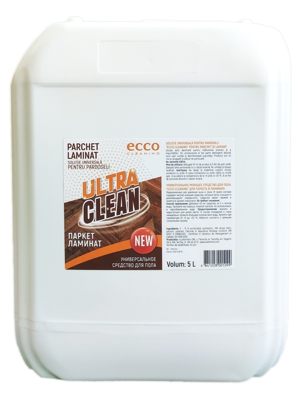 Detergent pentru suprafețe ECCOLUX Ultra Clean Parquet & Laminate 5L (canister)