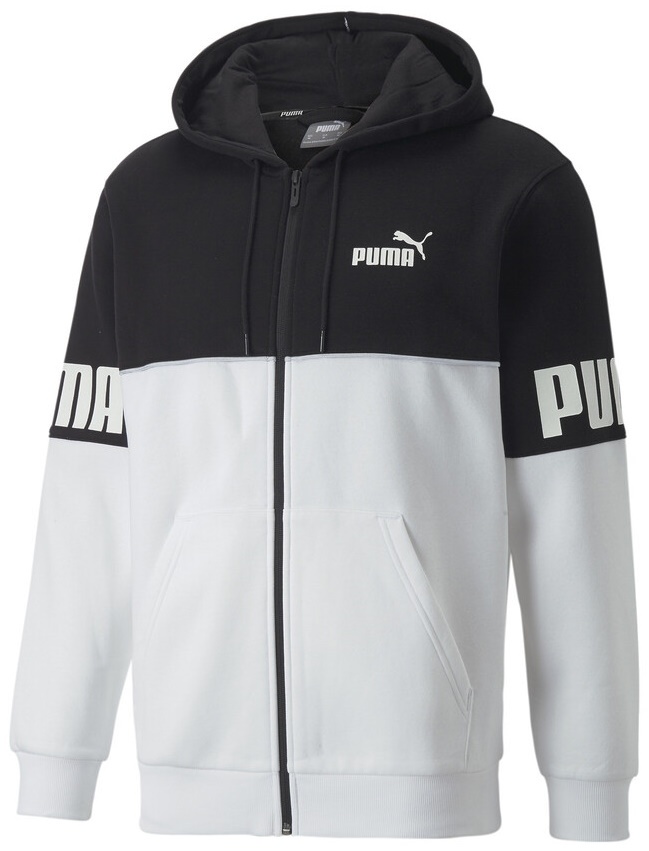 Hanorac pentru bărbați Puma Power Colorblock Full-Zip Hoodie Fl Puma White L