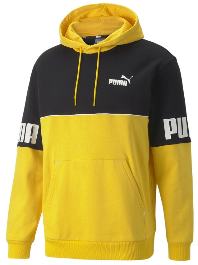 Hanorac pentru bărbați Puma Power Colorblock Hoodie Fl Tangerine M