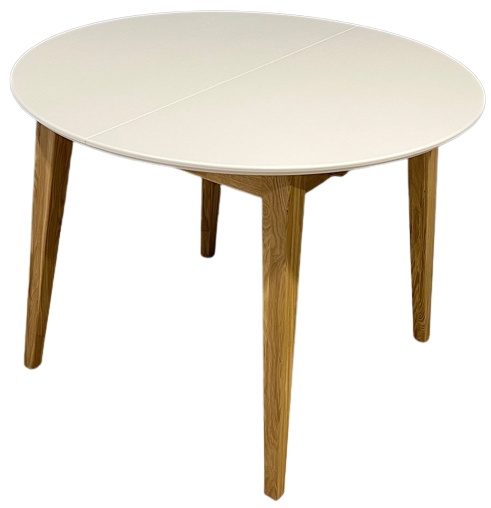 Обеденный стол MobiCasa Geneva 100/140x100 White/Natural Wax