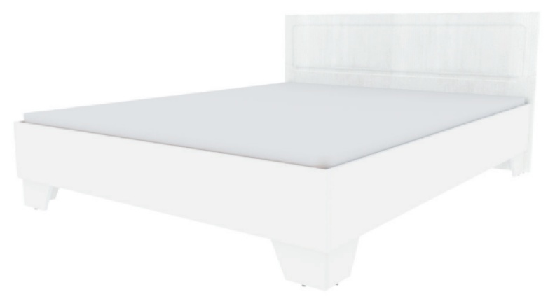 Кровать Yasen Нордик 160x200 +Ламели Белый/Белая Структура