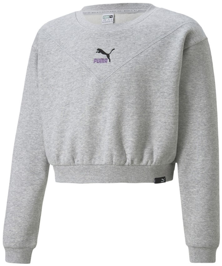 Детская толстовка Puma Classics Grl Crew Fl G Light Gray Heather 164