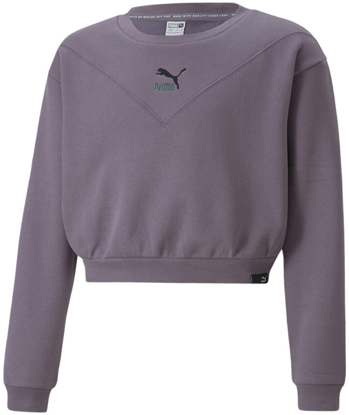 Детская толстовка Puma Classics Grl Crew Fl G Purple Charcoal 140