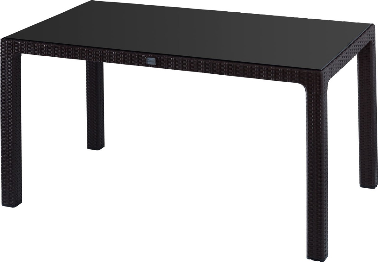 Садовый стол Magnusplus CT065-C Begonvil Rattan cu sticla Cafea Dark
