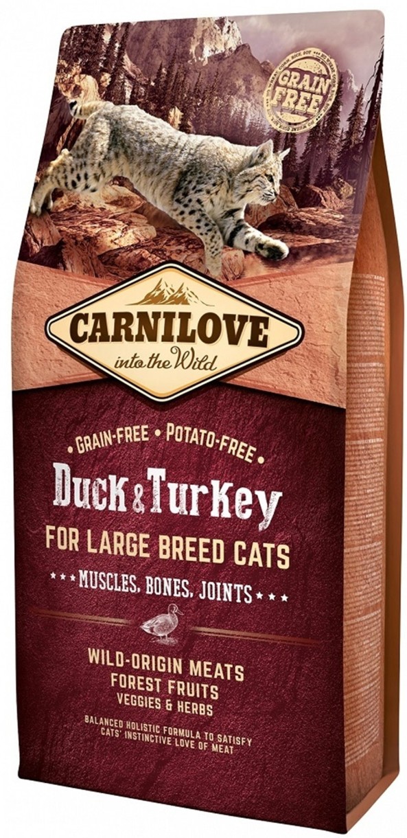 Hrană uscată pentru pisici Carnilove Large Breed Cats Duck & Turkey 2kg