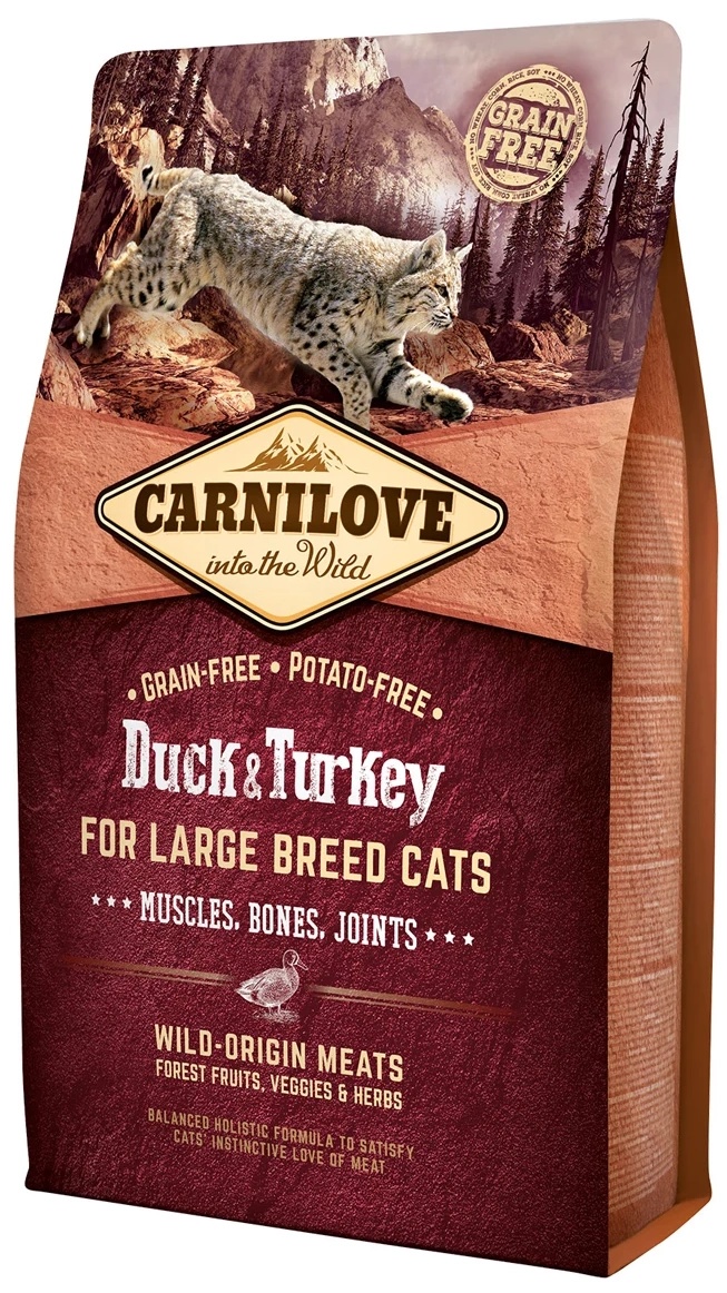 Hrană uscată pentru pisici Carnilove Large Breed Cats Duck & Turkey 6kg