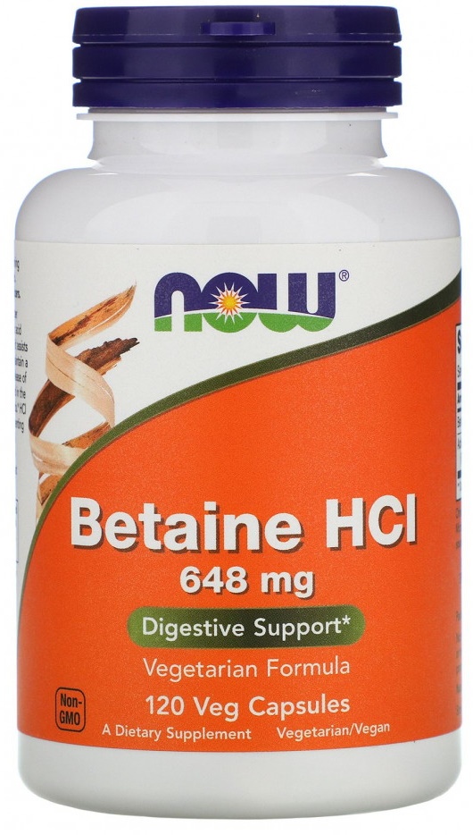 Vitamine NOW Betaine HCL 120cap