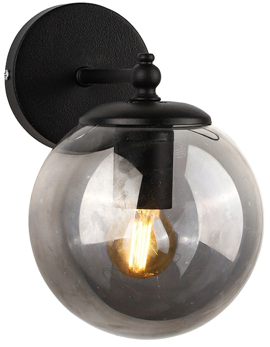 Candelabru de perete Begusa Yagmur Siyah Fume Cam