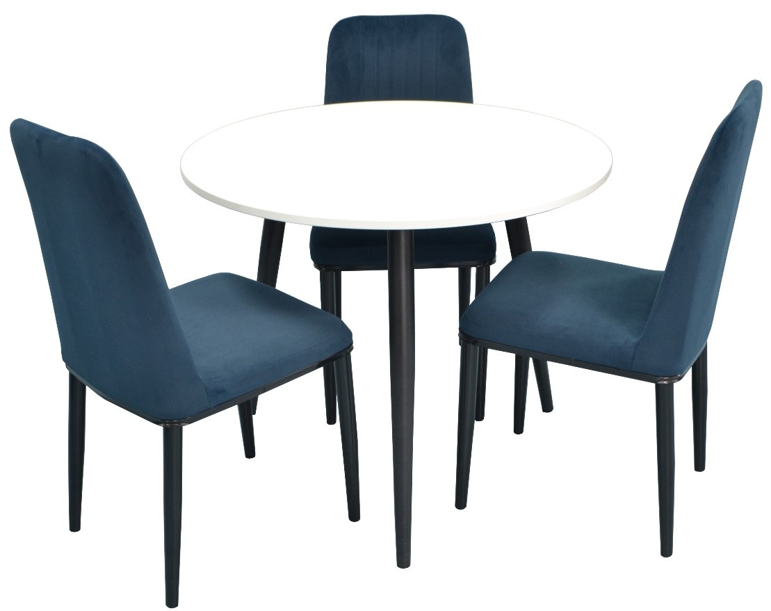 Set masă și scaune Evelin DT 404-3 + 3 LC-619B Blue67