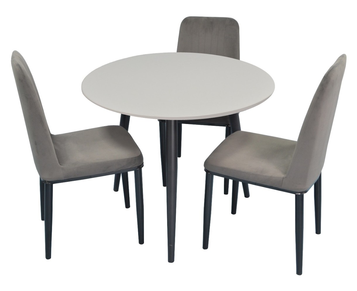 Комплект для столовой Evelin DT 404-3 + 3 LC-619B Grey56