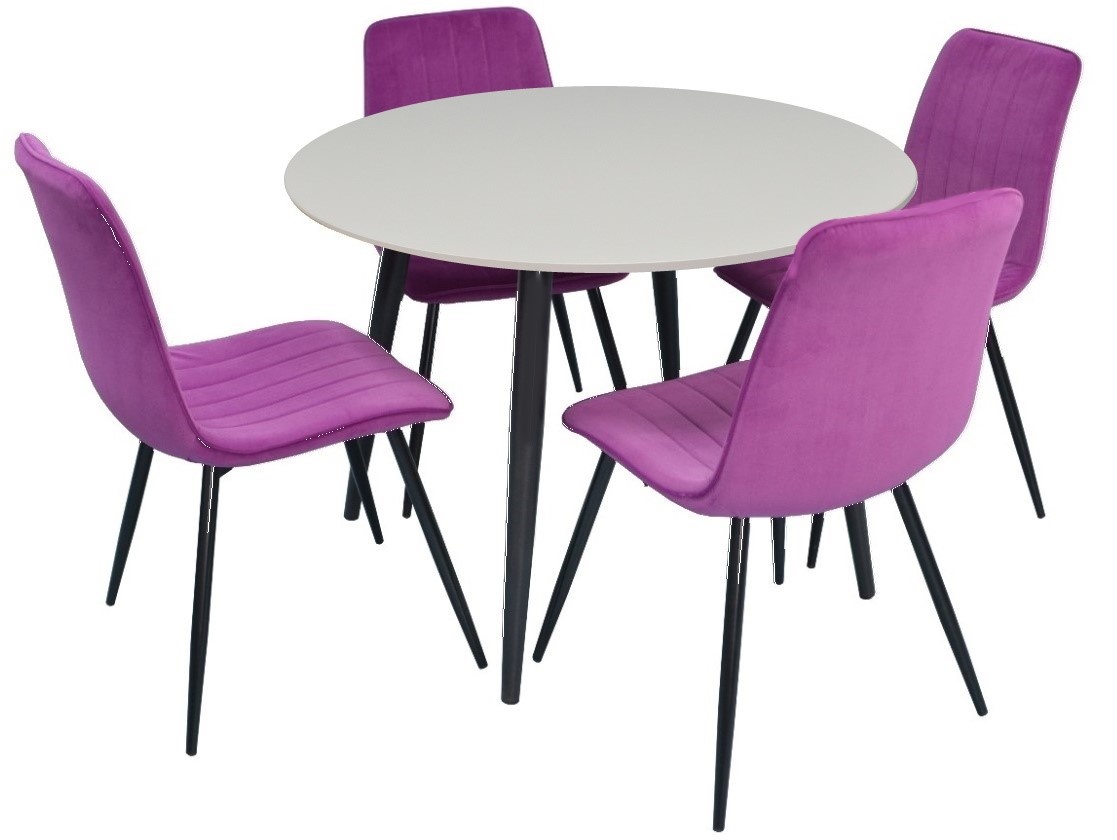 Комплект для столовой Evelin DT 402-3 + 4 XR-154B Liliac 100cm