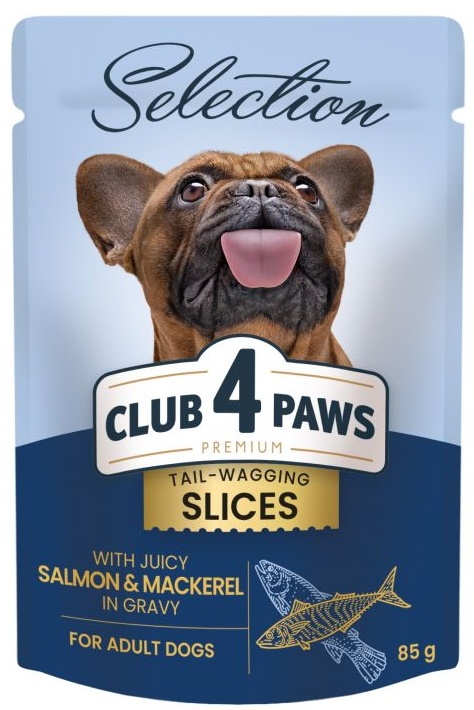 Влажный корм для собак Клуб4лапы Adult Selection Salmon & Mackerel 0.085kg 12pcs