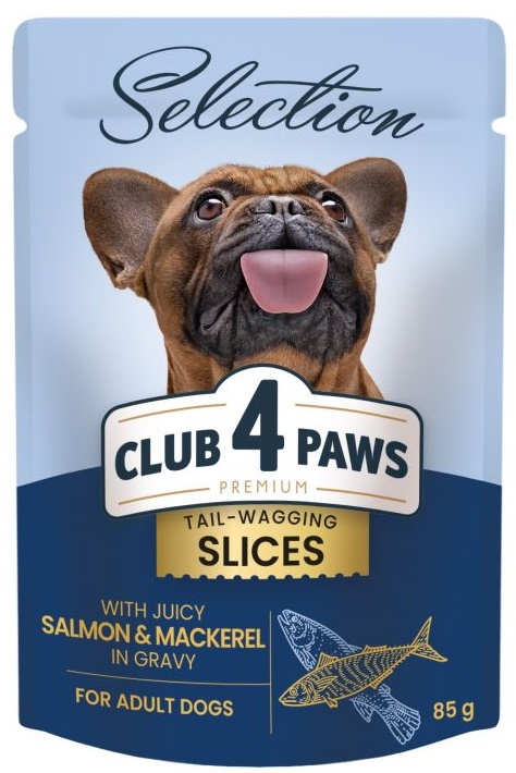 Hrană umedă pentru câini Клуб4лапы Adult Selection Salmon & Mackerel 0.085kg 12pcs