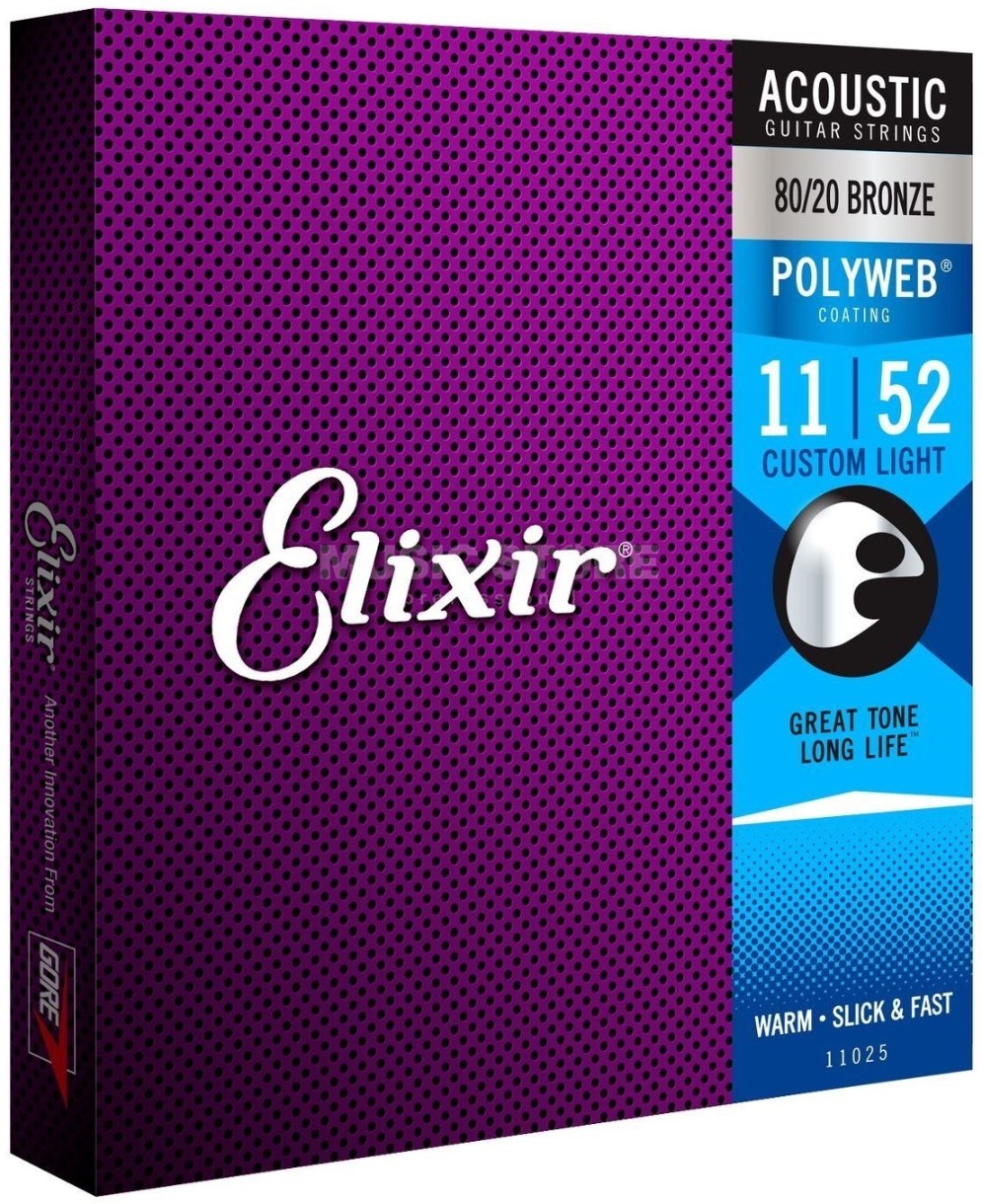 Струны Elixir Polyweb 80/20 Bronze Custom Light