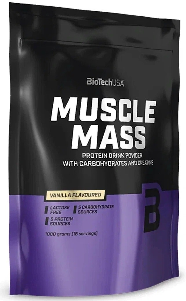 Гейнер Biotech Muscle Mass Vanilla 1000g