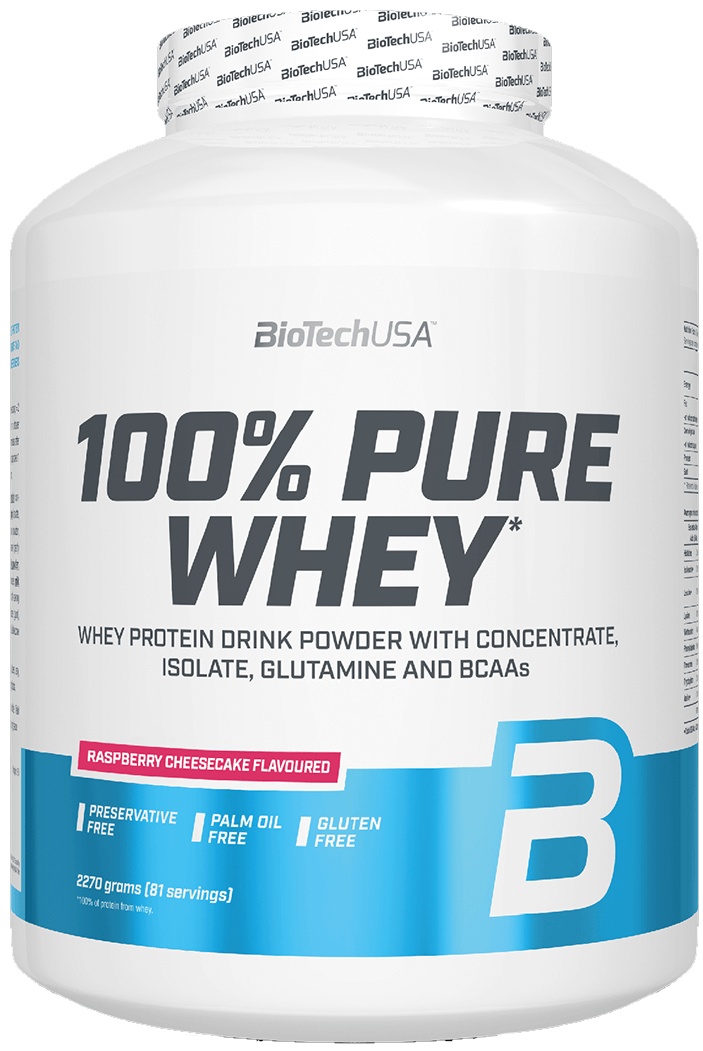 Протеин Biotech 100% Pure Whey Raspberry Cheesecace 2270g