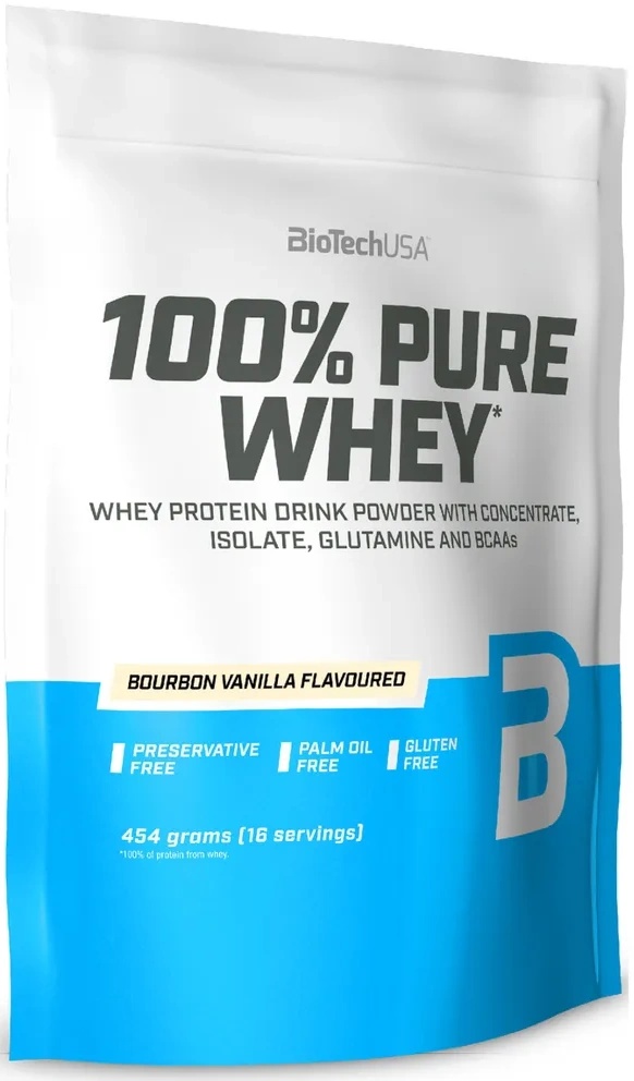 Proteină Biotech 100% Pure Whey Bourbon Vanilla 454g