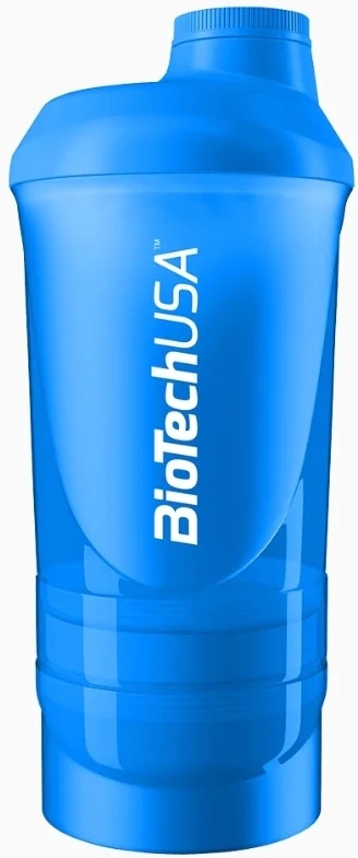 Shaker pentru nutriție sportivă Biotech Smart Blue 600ml