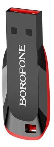 USB Flash Drive Borofone BUD2 Generous 16Gb Black/Red