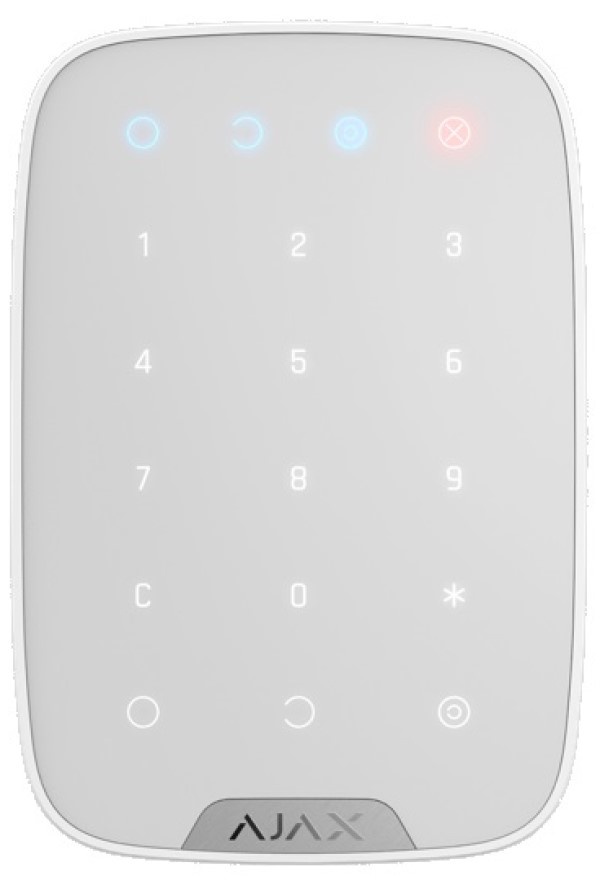 Tastatură tactilă fără fir Ajax KeyPad Plus White