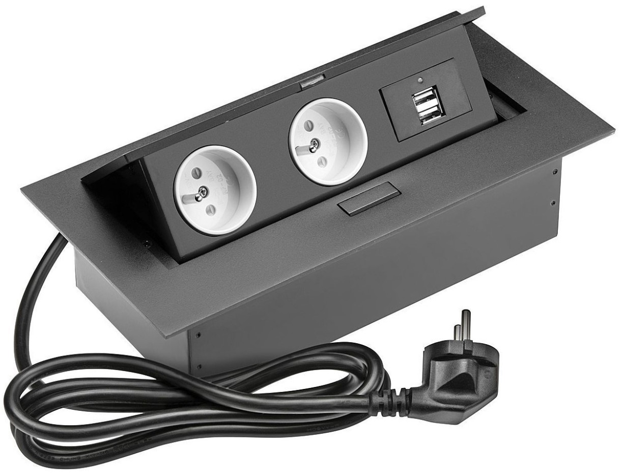 Priza modulară încorporabilă GTV French 2xUSB 1.5m (14173)