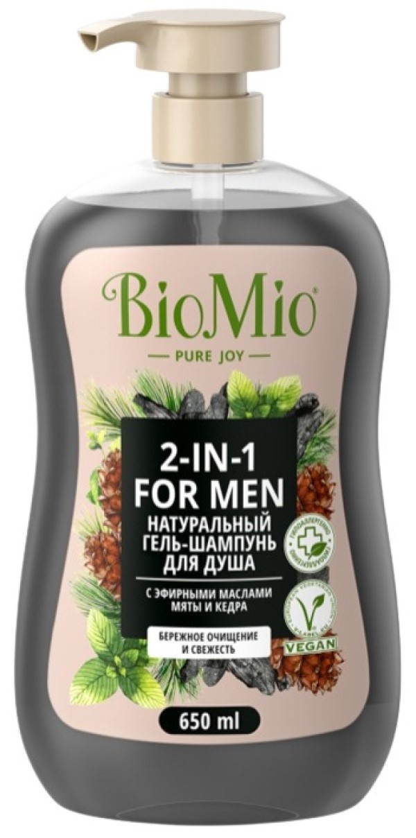 Șampon pentru păr BioMio 2in1 For Men Body & Hair Shower Gel 650ml