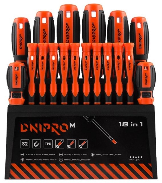 Set șurubelinițe Dnipro-M S2 18pcs