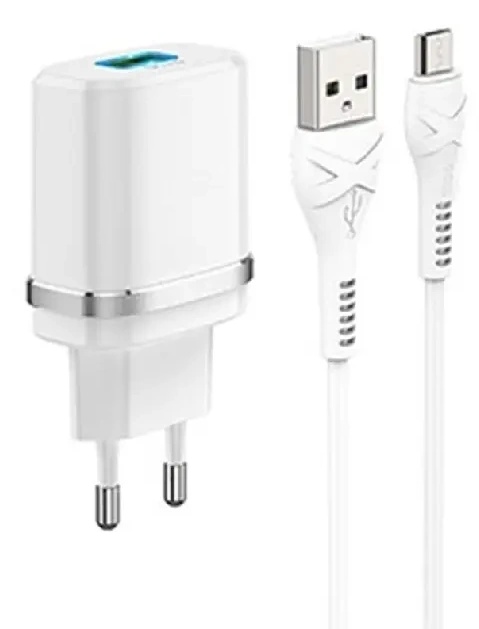 Încărcător Xpower Wall Charger + Type-C 1USB Fast Charge QC3.0 White