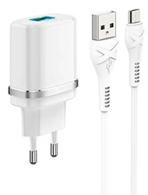 Зарядное устройство Xpower Wall Charger + Type-C 1USB Fast Charge QC3.0 White