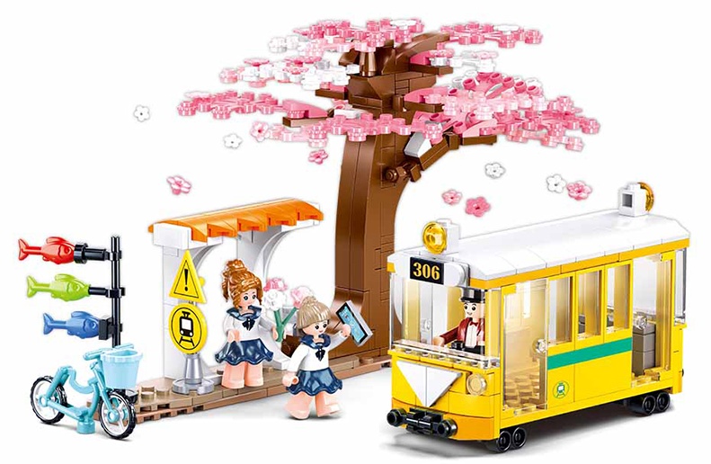 Конструктор Sluban Girl Is Dream:Tram in the city center (B1018)