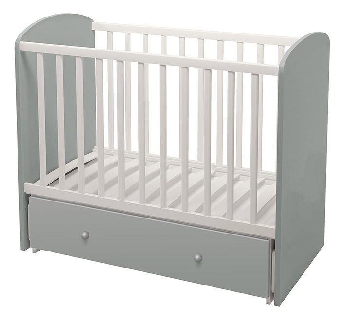 Кроватка Polini Kids Sky 745 c ящиком Серый