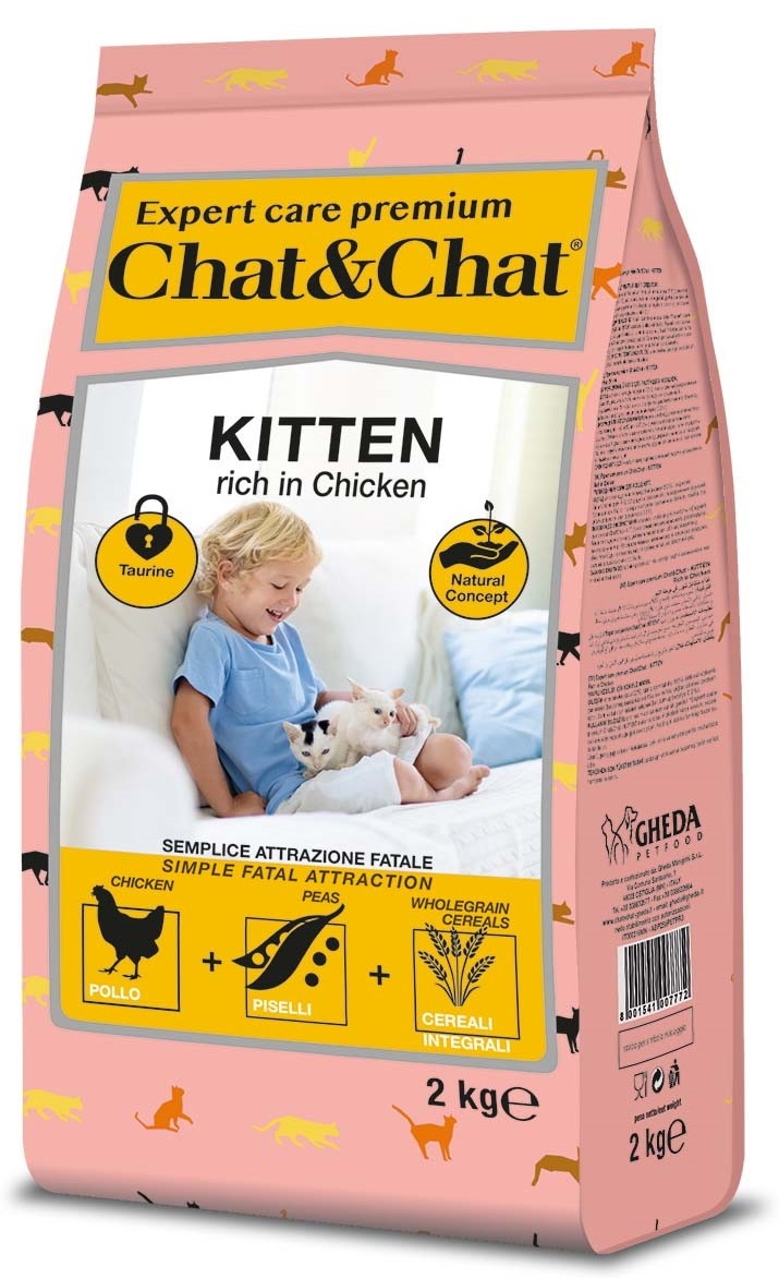 Сухой корм для кошек Gheda Chat & Chat Kitten Chicken 2kg