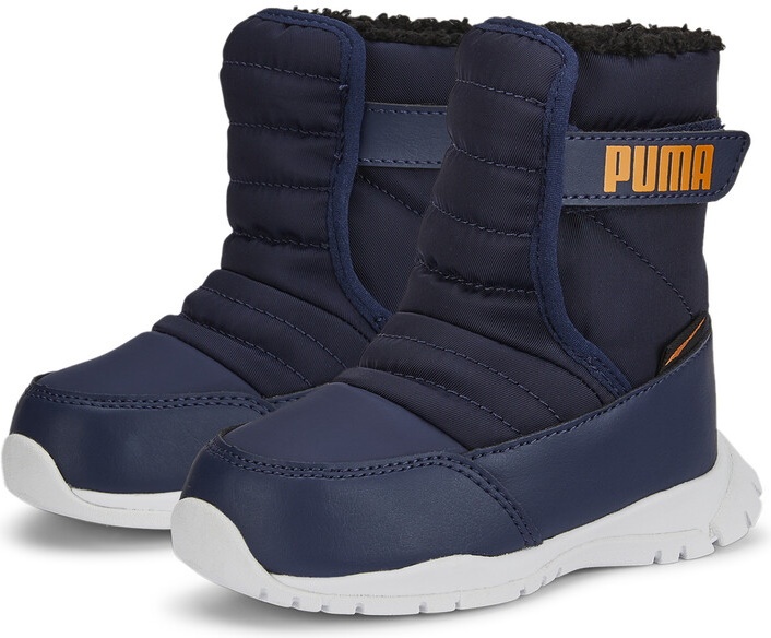 Cizme pentru copii Puma Nieve Boot Wtr Ac Inf Peacoat/Vibrant Orange 27