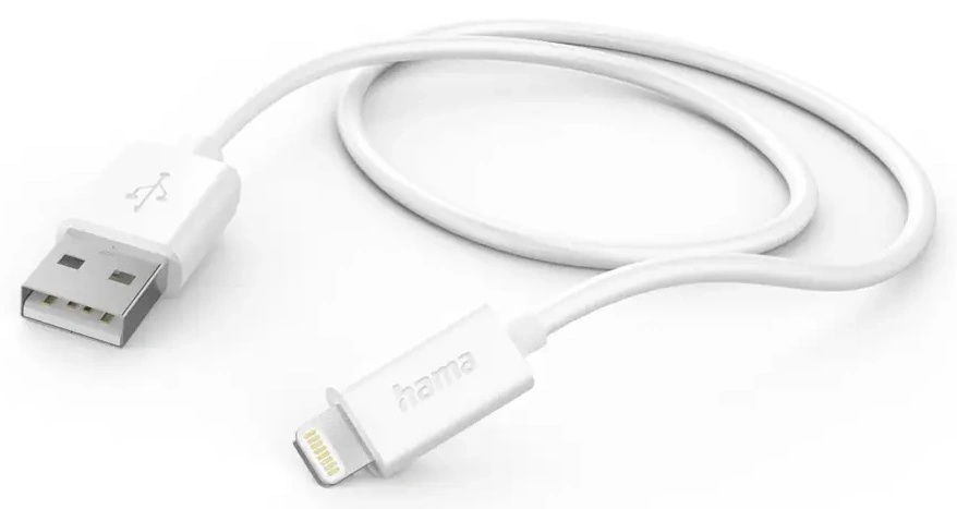 Cablu USB Hama USB-A - Lightning 1m White (201579)