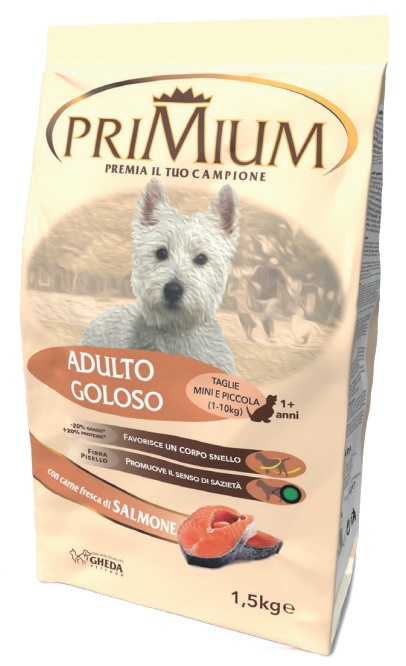 Hrană uscată pentru câini Gheda Primium Adulto Goloso Salmon 1.5kg
