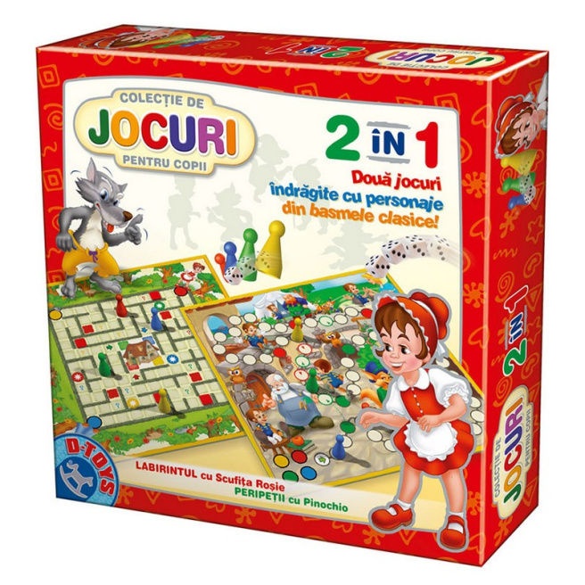 Joc educativ de masa D-Toys 2in1 Scufita Rosie și Pinochio (41183)