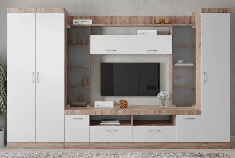 Living ML-Mobila МЛ-2 Primiera 15 fără desen 3100 Stejar Aur/Alb