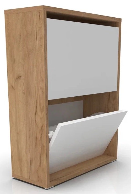 Rafturi pentru pantofi ML-Mobila ML-1 Smart Stejar Craft Aur/Alb