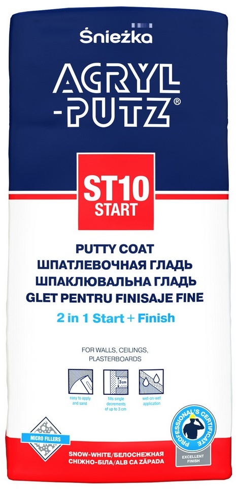 Glet pentru pereti si tavane Sniezka Acril -Putz ST10 Start 20kg
