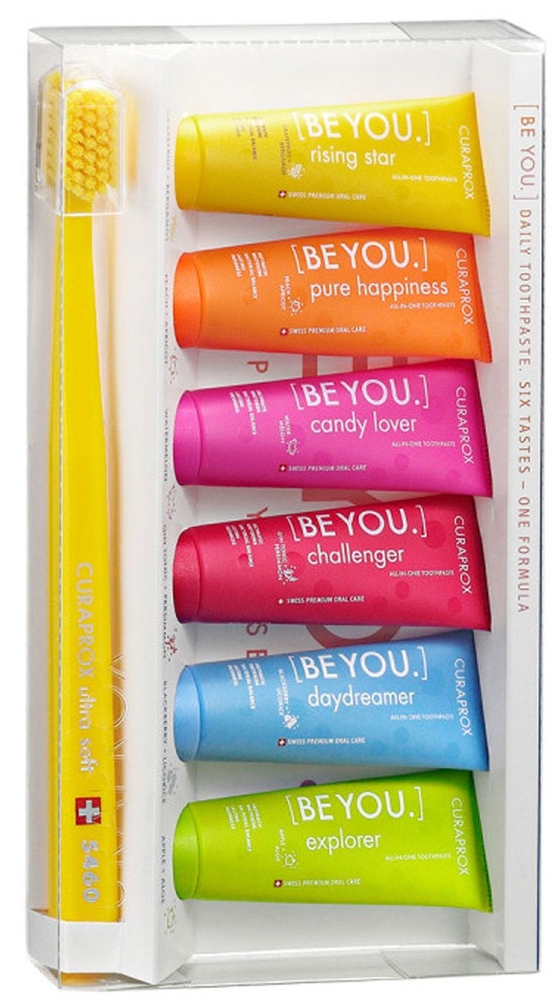 Set pastă de dinți + periuță de dinți Curaprox Be You Mixed 6pcs + Toothbrush