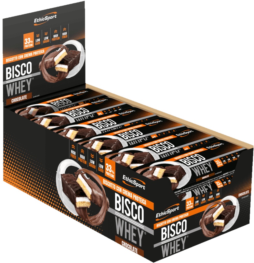 Batoane proteice EthicSport Bisco Whey 18pcs Chocolate